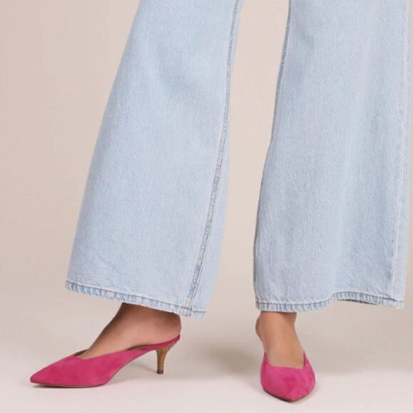 Botkier NY Womens Perry Kitten Heel Suede Mule in Azalea 6M - Picture 10 of 10